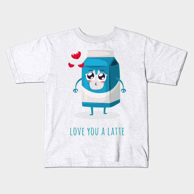 Love You a Latte Kids T-Shirt by Alessandro Aru